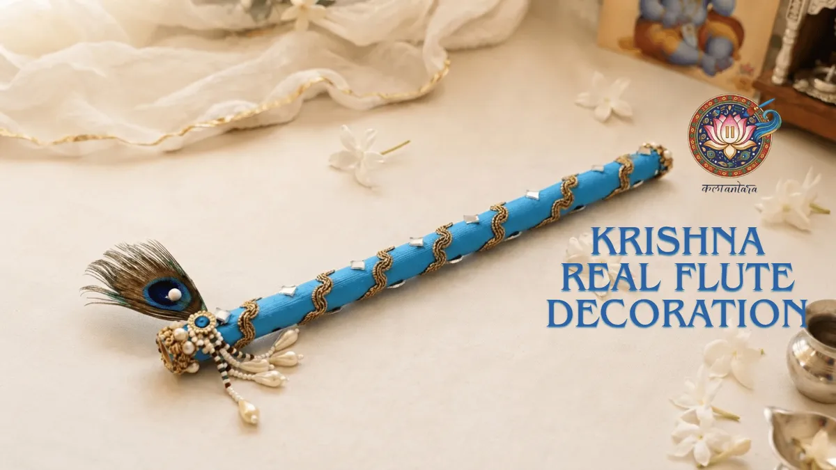 Krishna Real Flute Decoration
