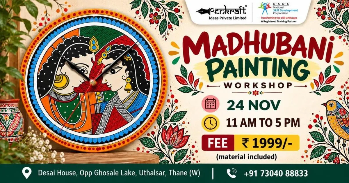 Madhubani Painting on Wall Clock Workshop