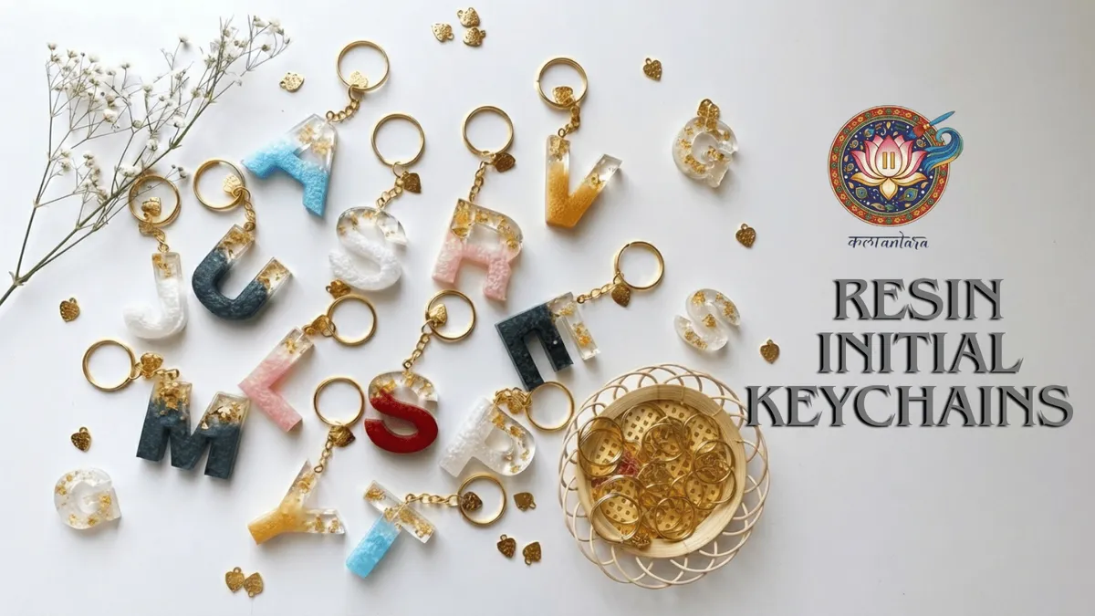 Resin Initial Keychains