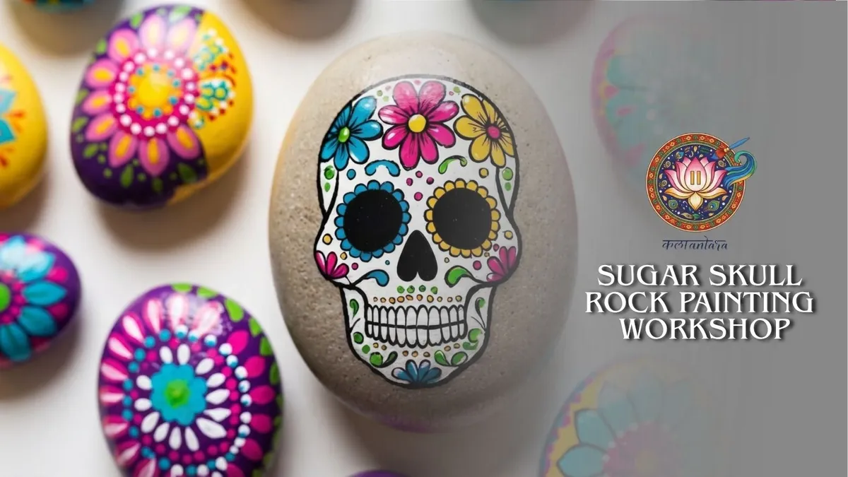 Sugar Skull Rock Painting