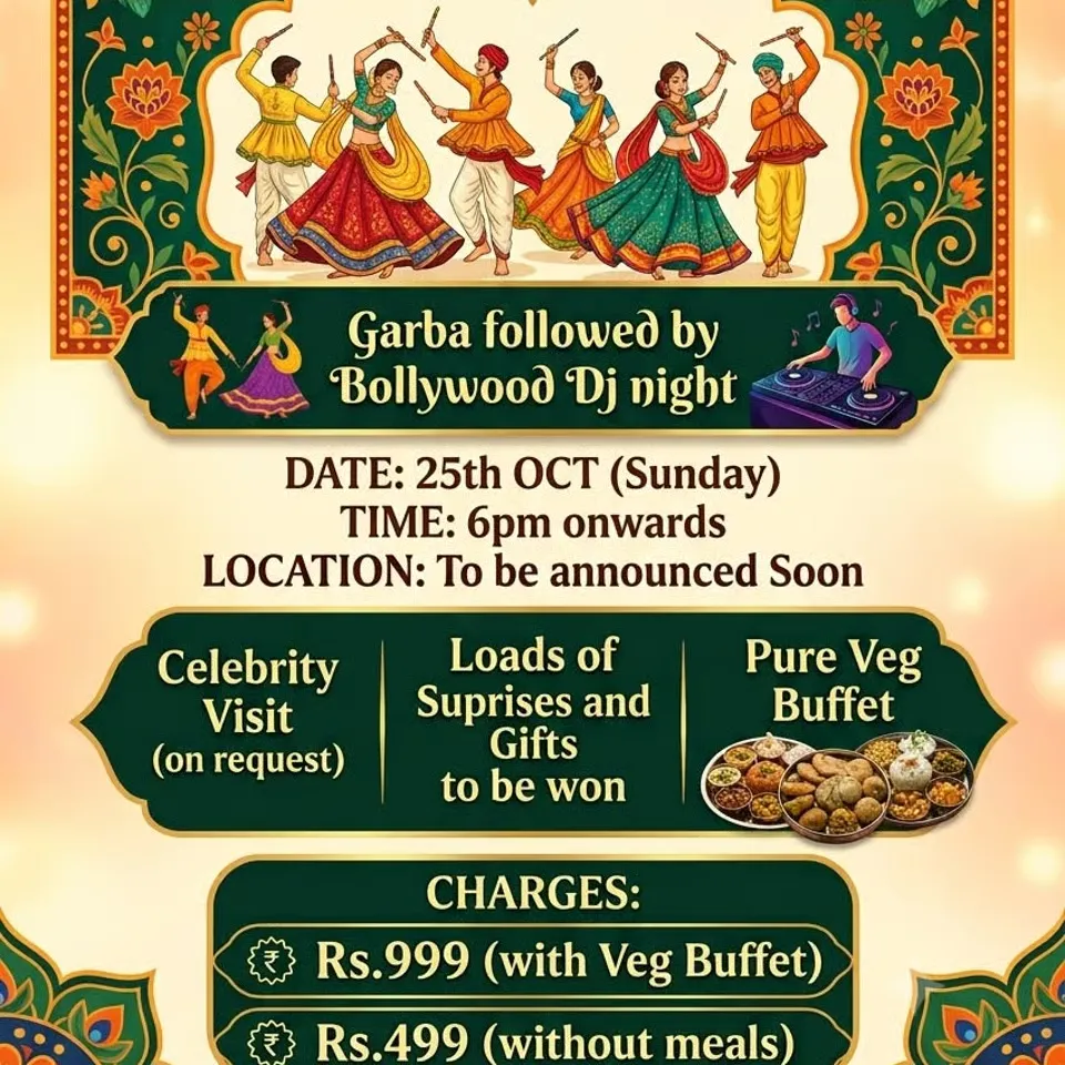Thane Social Club Garba Event with Veg Buffet